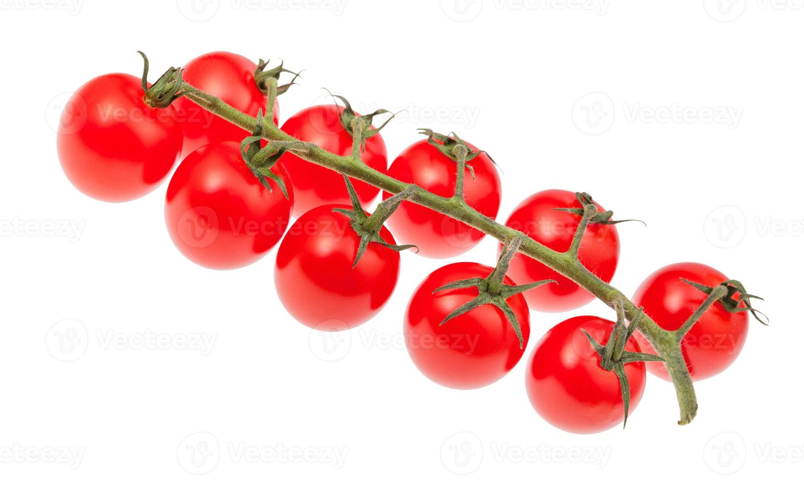 cluster of ripe red Cherry tomatoes isolated photo