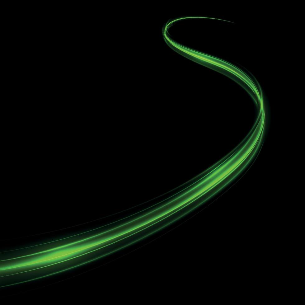 Green glow light effect stars bursts with sparkles isolated vector