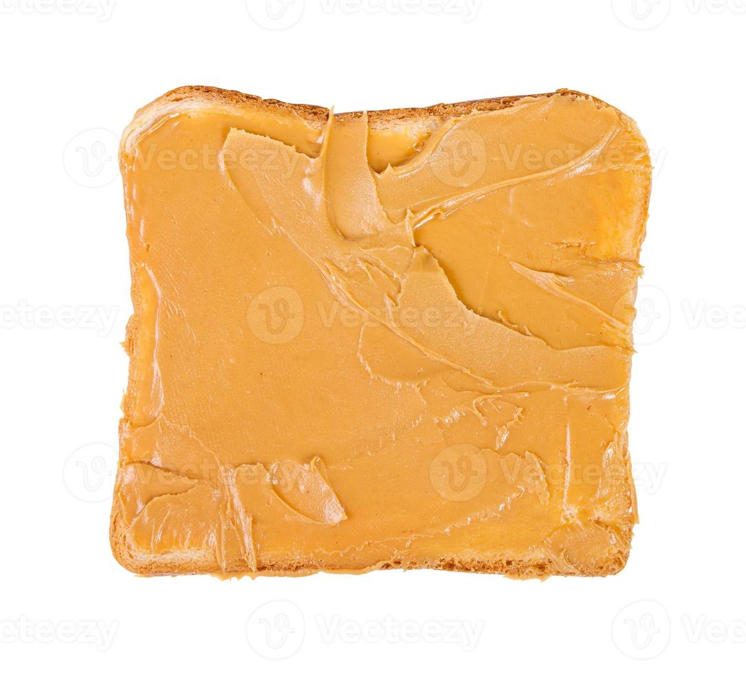 open sandwich with toast and peanut butter photo