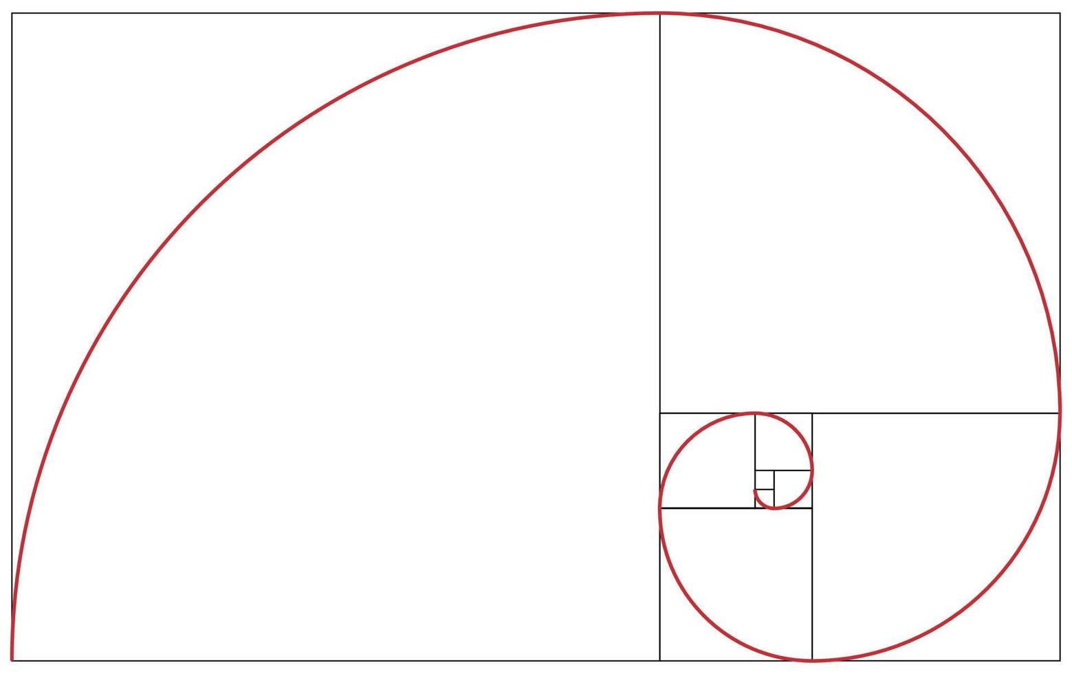 Fibonacci spiral. Golden ratio vector