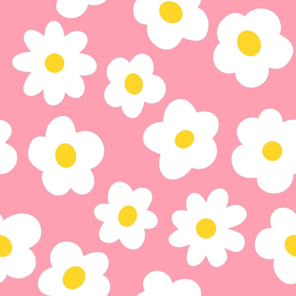 fondo de flores de dibujos animados rosa, vector eps de patrones sin  fisuras. diseño de estampado floral de verano abstracto moderno simple.  11443504 Vector en Vecteezy