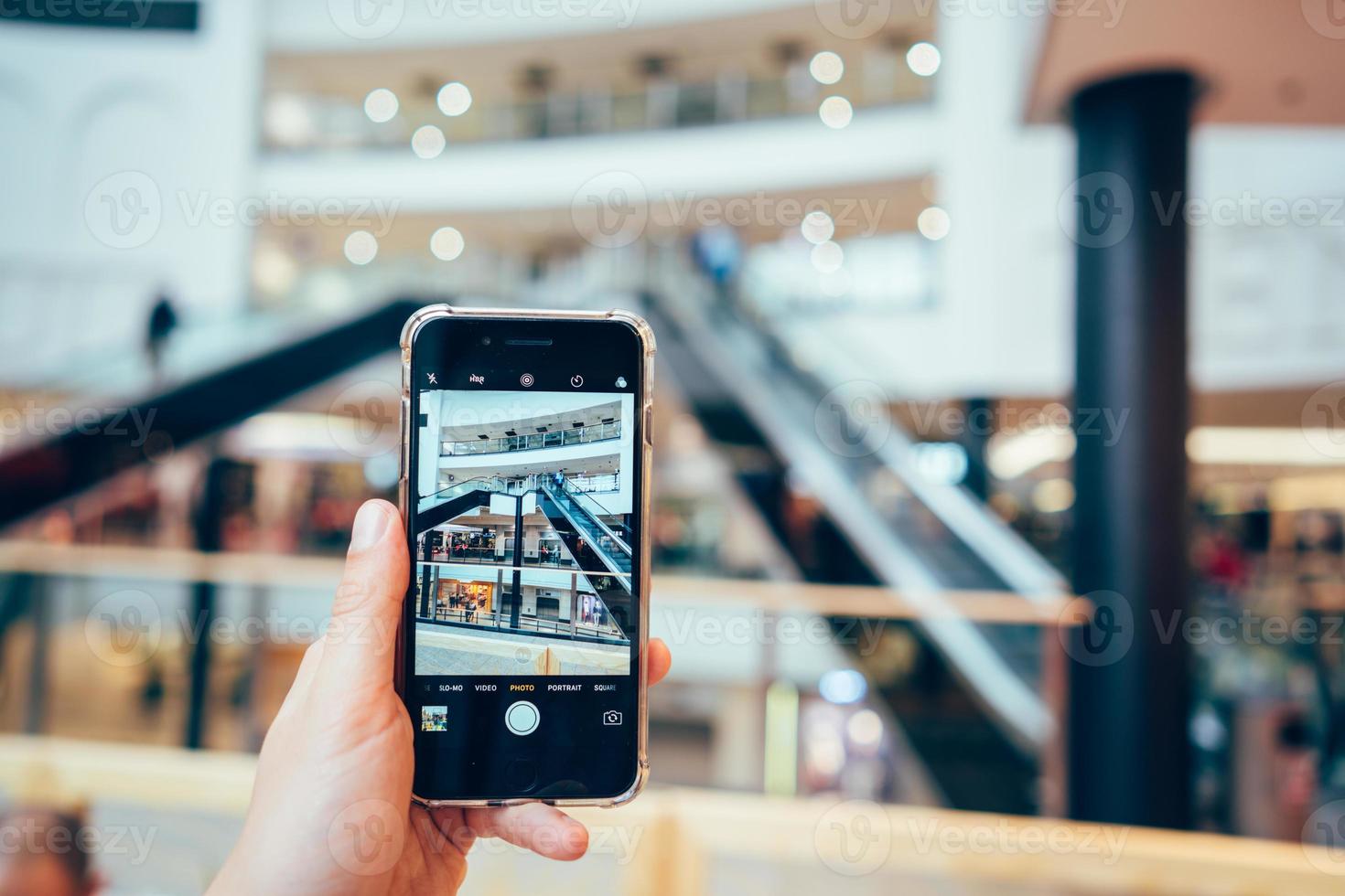 Shopping mall, abstract blur background photo