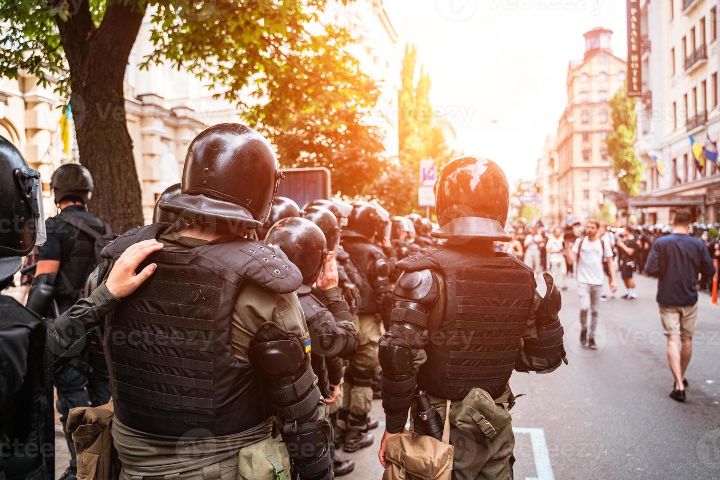 Police force to maintain order in the area during the rally photo