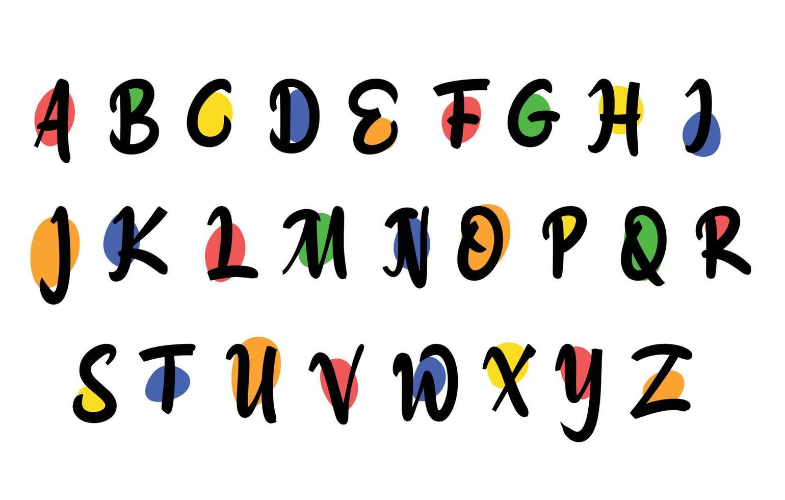 ABC. vector colorful dots font. Alphabet design in a memphis.