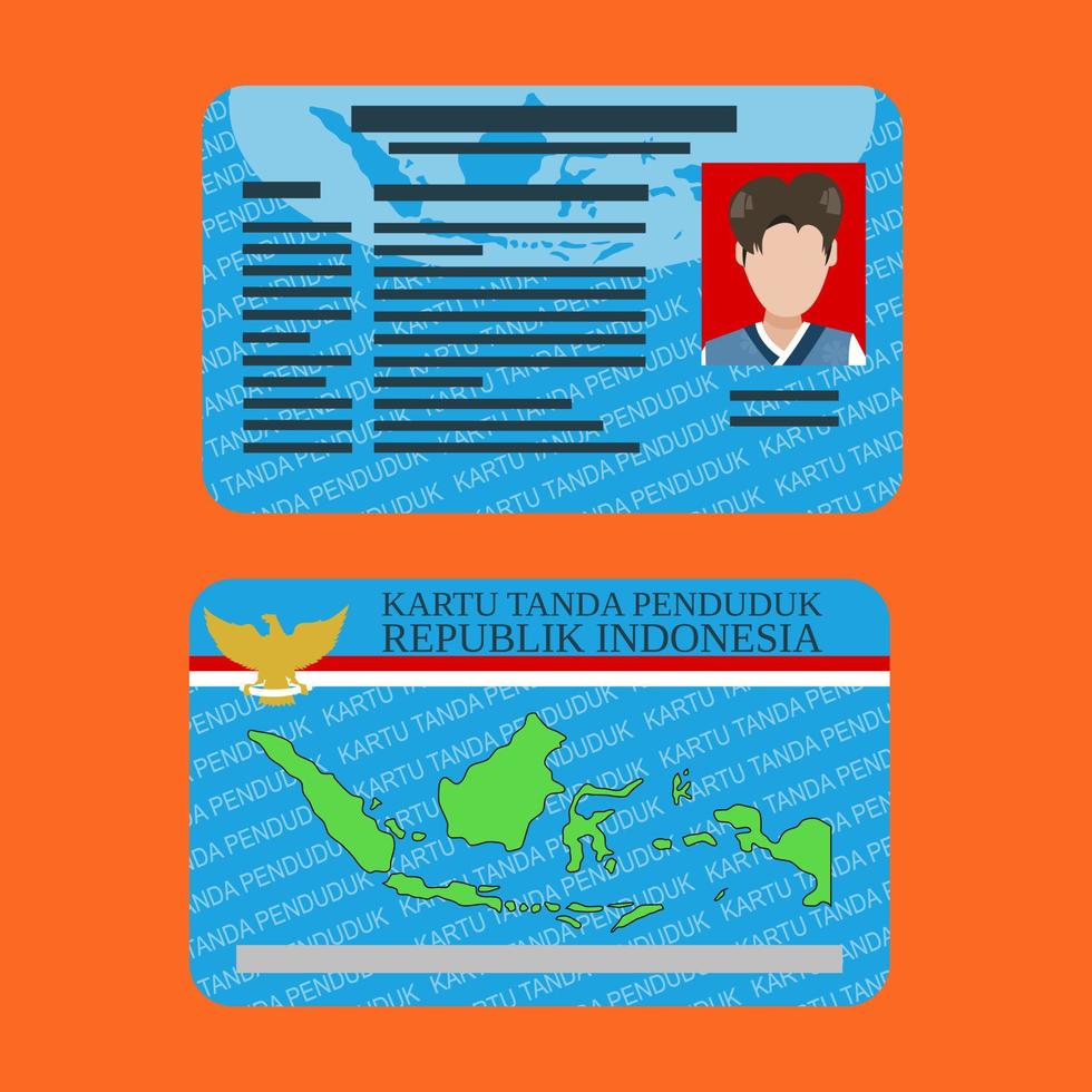 tarjeta de identidad de ciudadanía de la república de indonesia vector