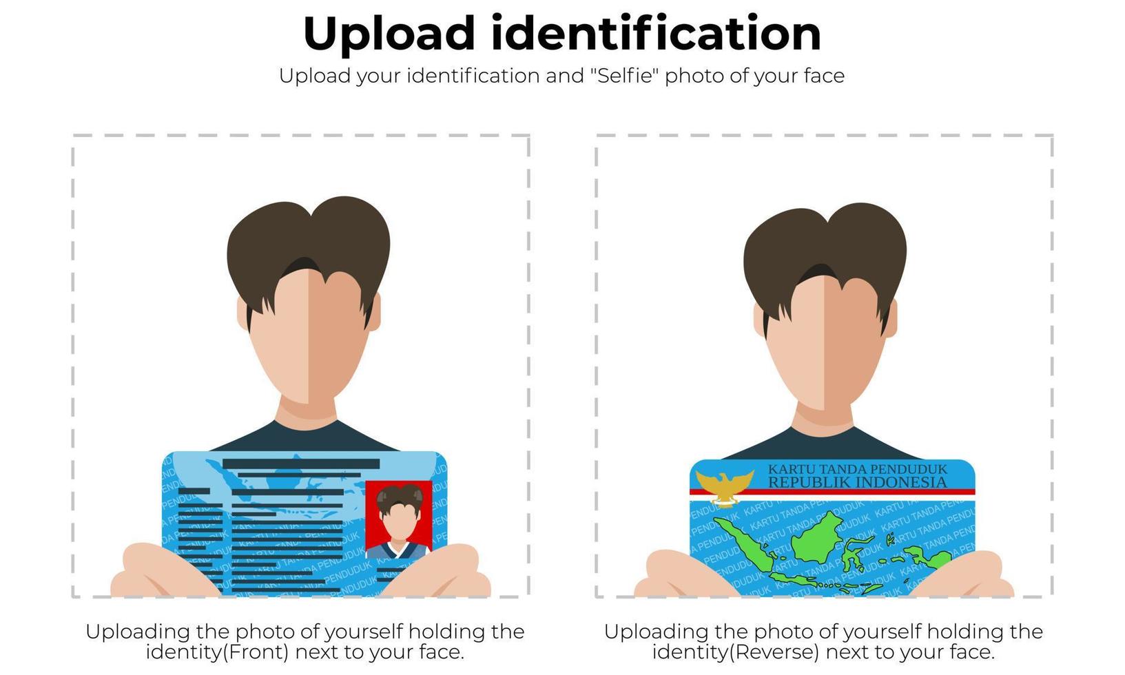 Cargue una ilustración de identificación con la tarjeta de identidad de ciudadanía de la República de Indonesia vector