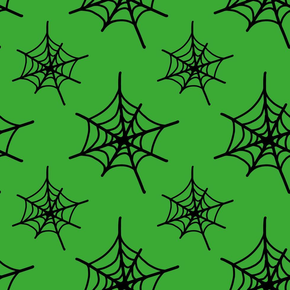 Vector halloween spider web seamless pattern. Funny and cute illustration for seasonal design, textile, decoration kids playroom or greeting card. Hand drawn prints and doodle.