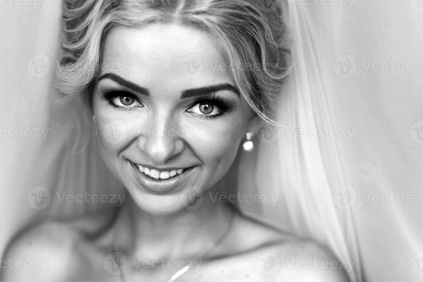 Morning portrait of beautiful bride photo