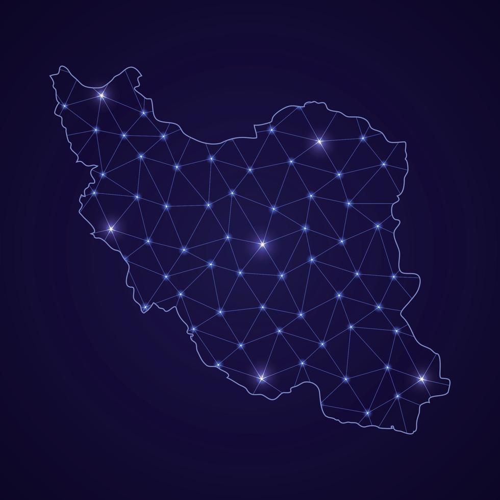 Digital network map of Iran. Abstract connect line and dot 11444514