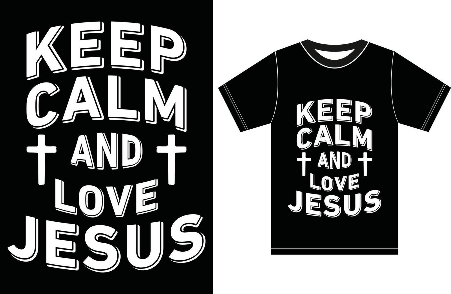 manten la calma y ama a Jesus . camiseta amante de jesús. vector