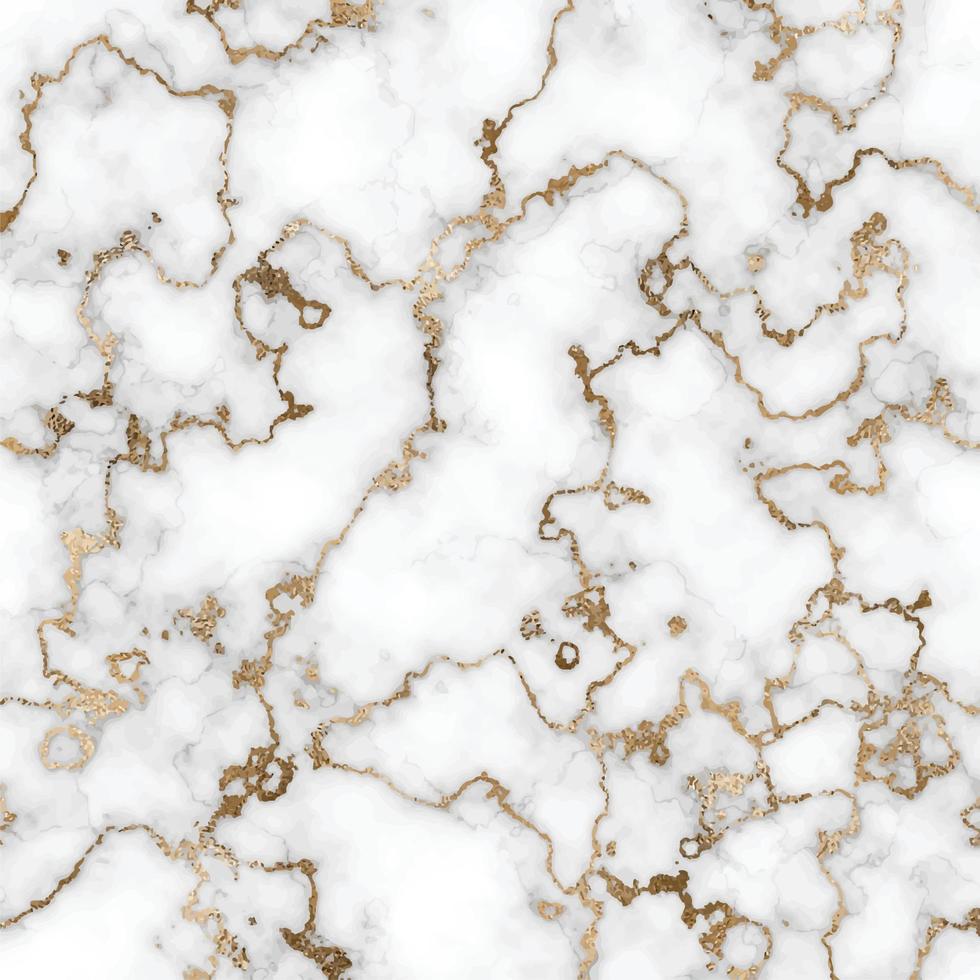 Texture, background with white marble and gold sequins. Vector