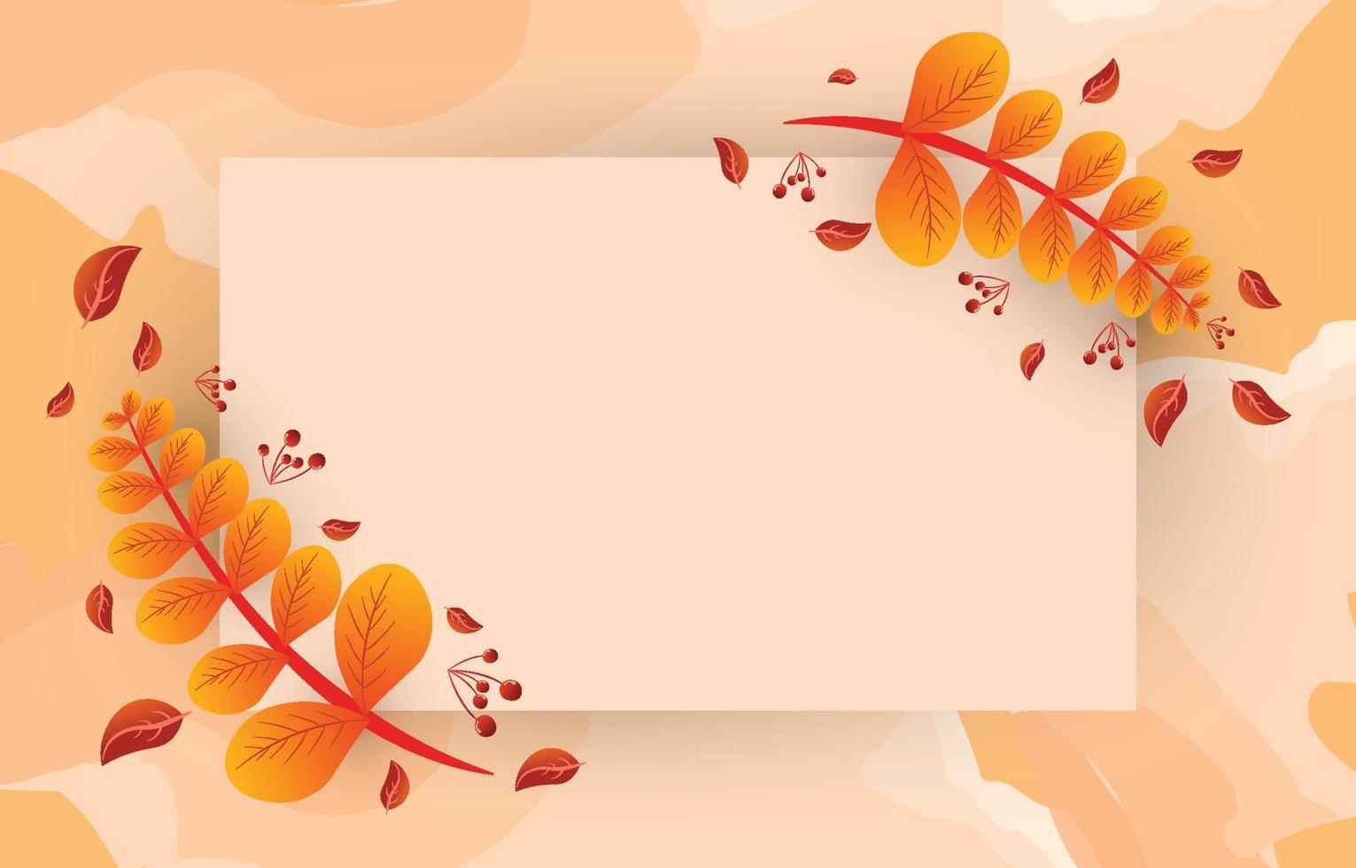 Autumn background with leaves golden yellow with square frames, and free space ,fall concept,For wallpaper, postcards, greeting cards, website pages, banners, online sales. Vector illustration