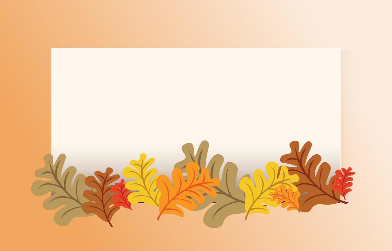 fondo de otoño con hojas de color amarillo dorado con marcos cuadrados y espacio libre, concepto de otoño, para papel tapiz, postales, tarjetas de felicitación, páginas web, banners, ventas en línea. ilustración vectorial vector