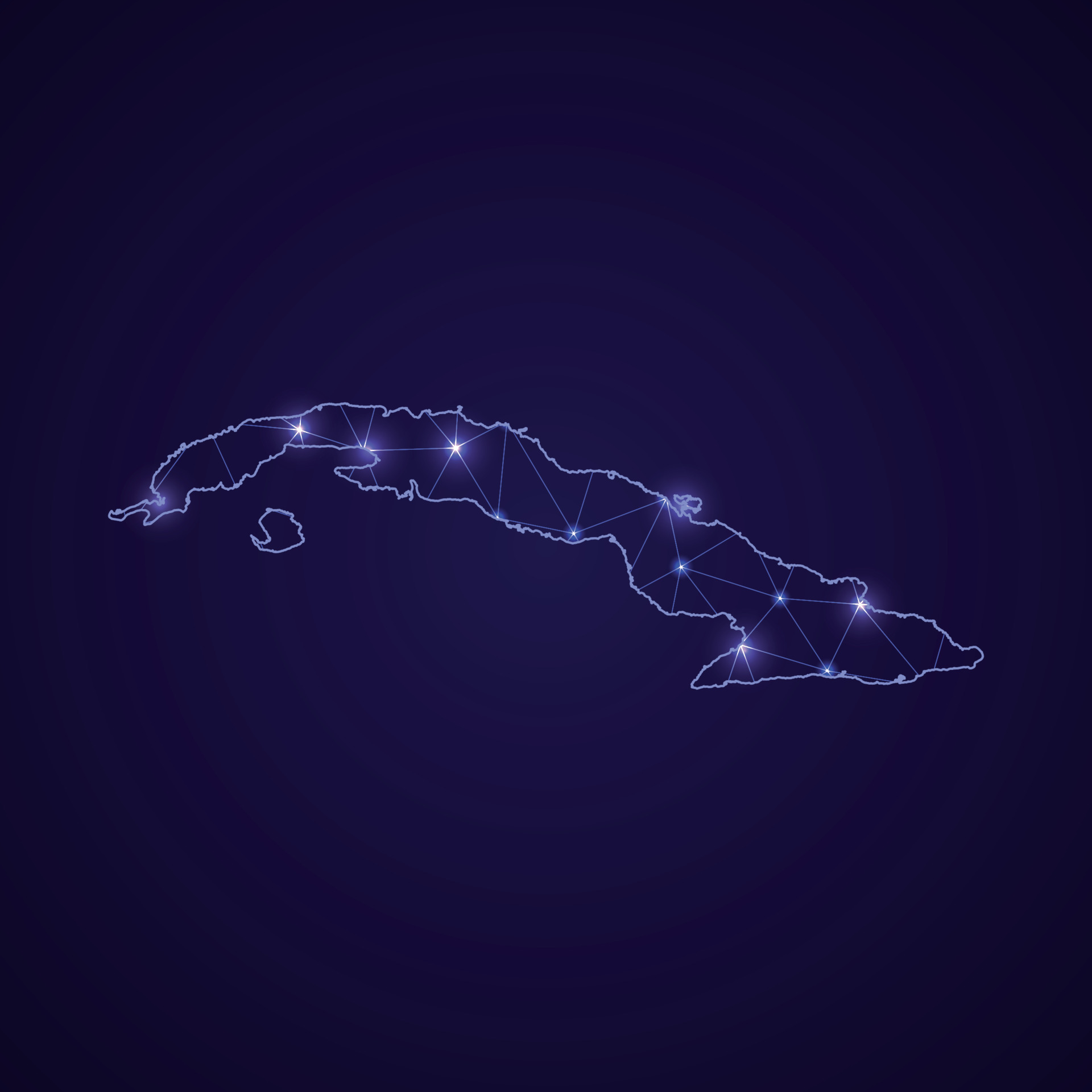 Digital network map of Cuba. Abstract connect line and dot 11444721 ...