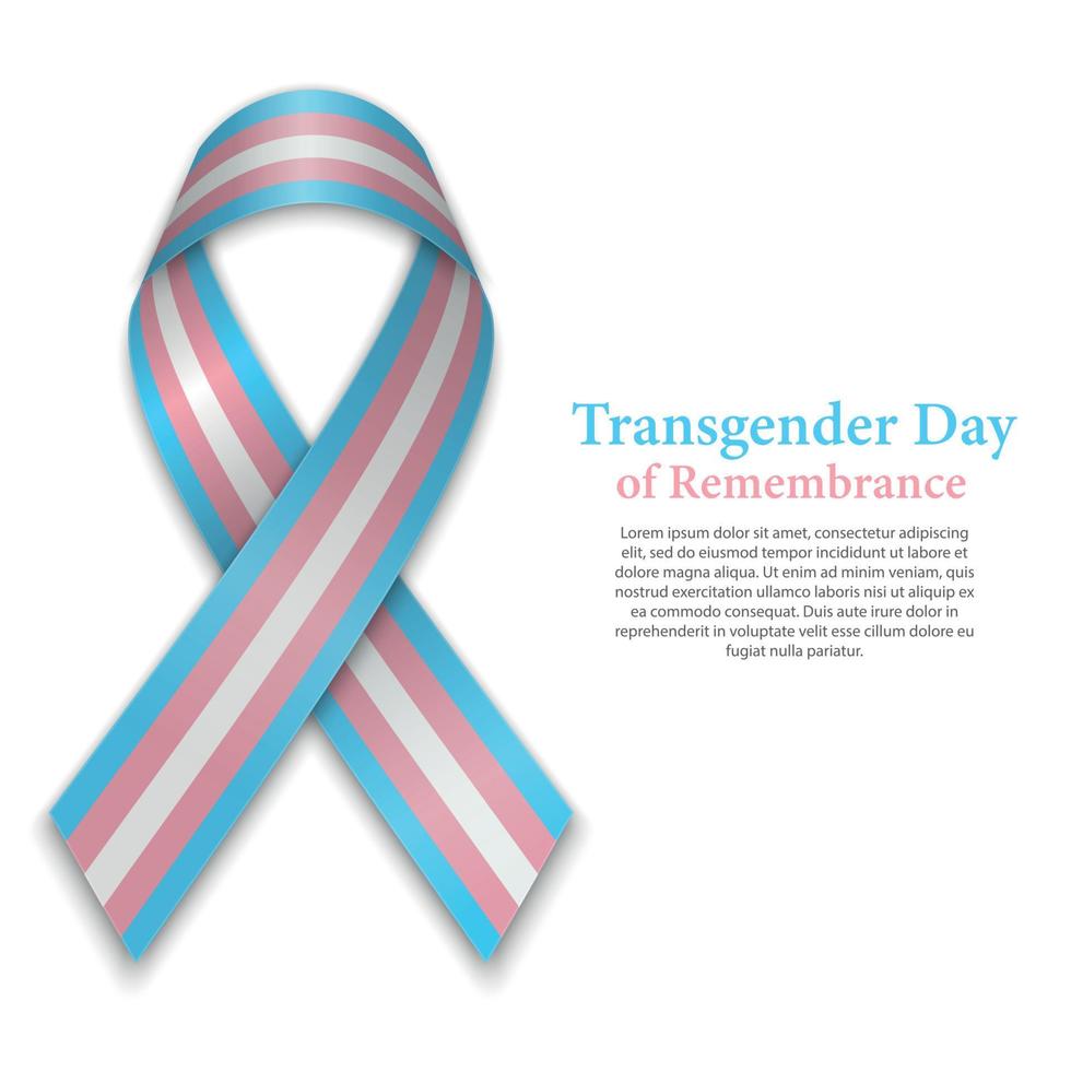 Waving ribbon or banner with Transgender pride flag vector