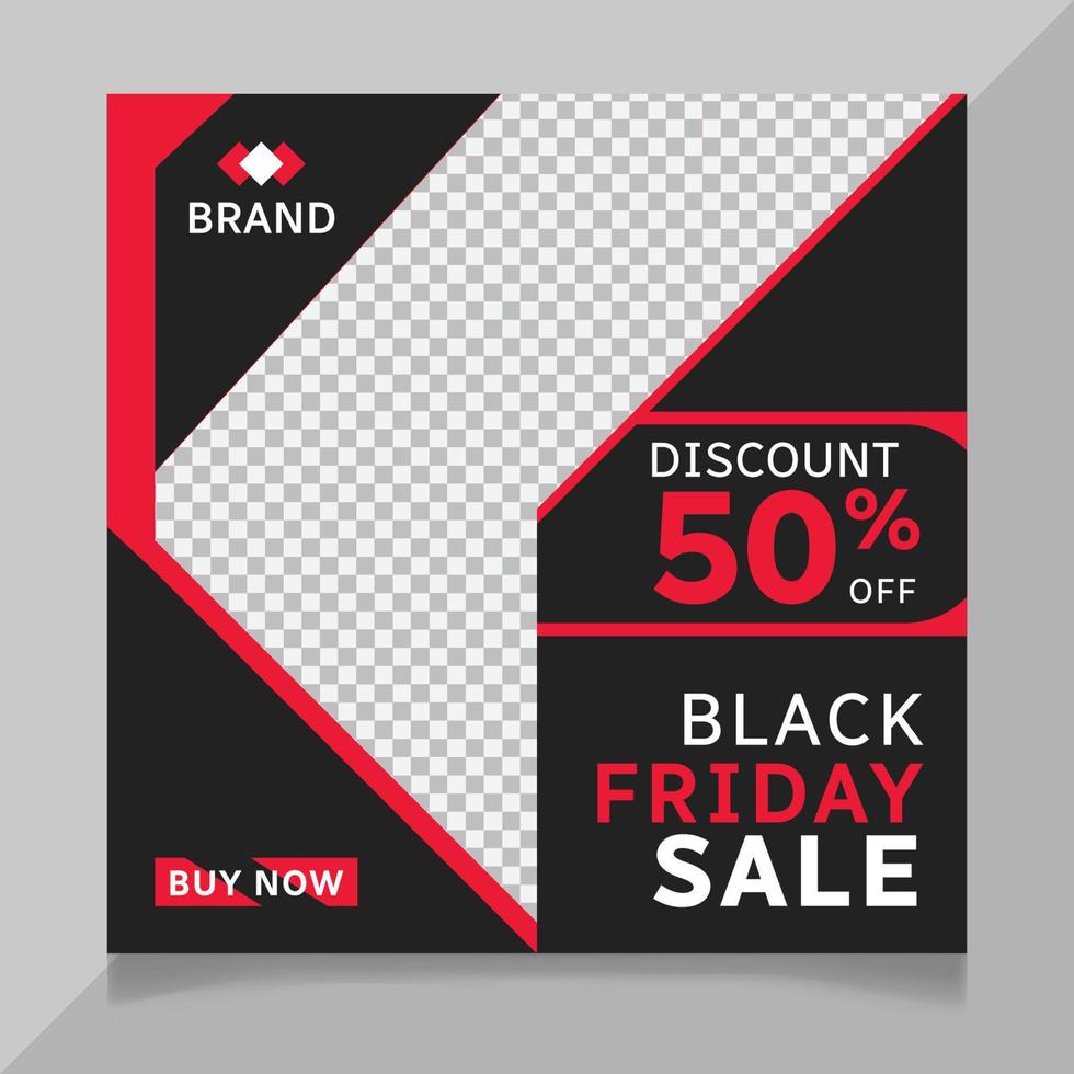 Black friday sale social media post template vector