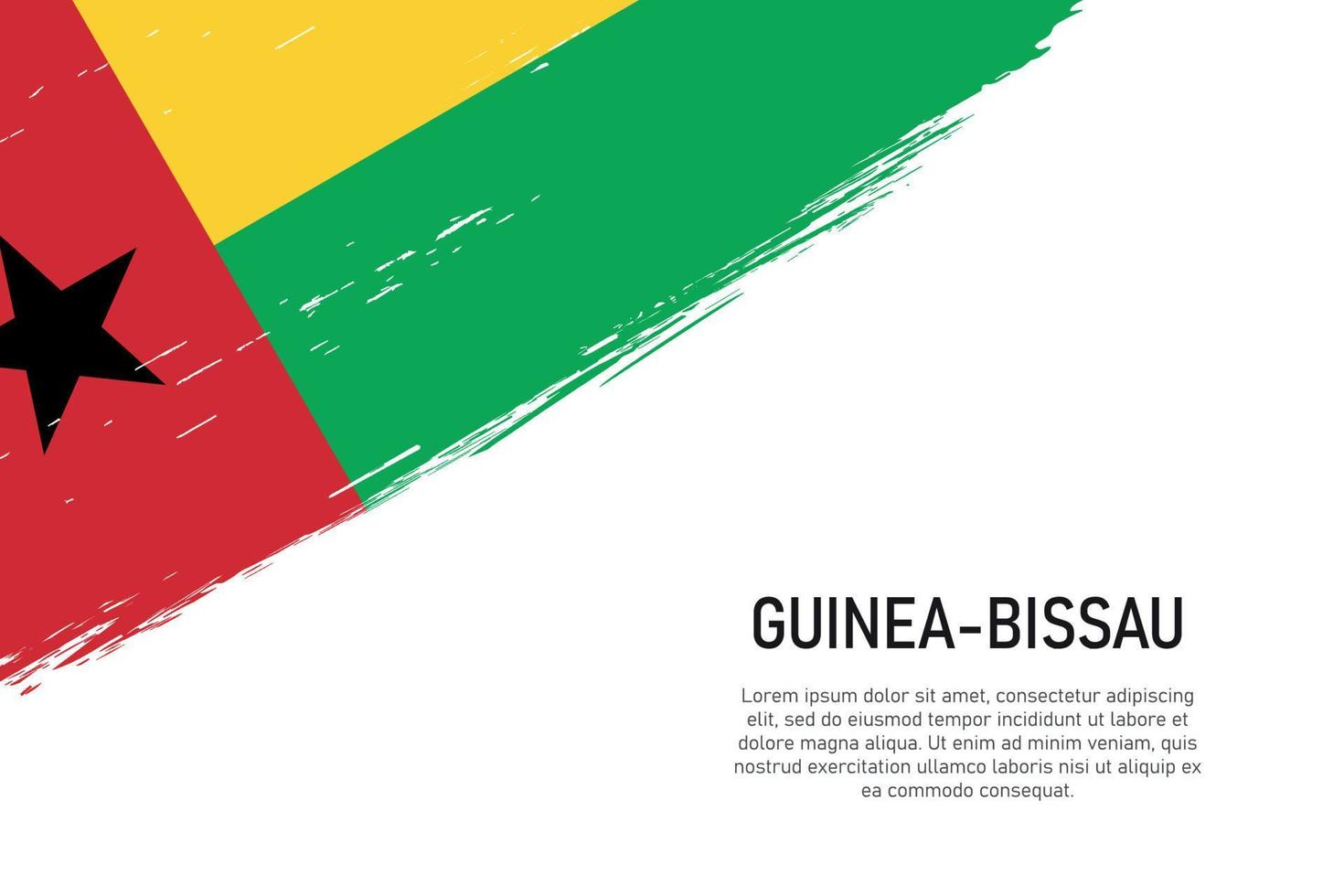 Grunge styled brush stroke background with flag of Guinea-Bissau vector