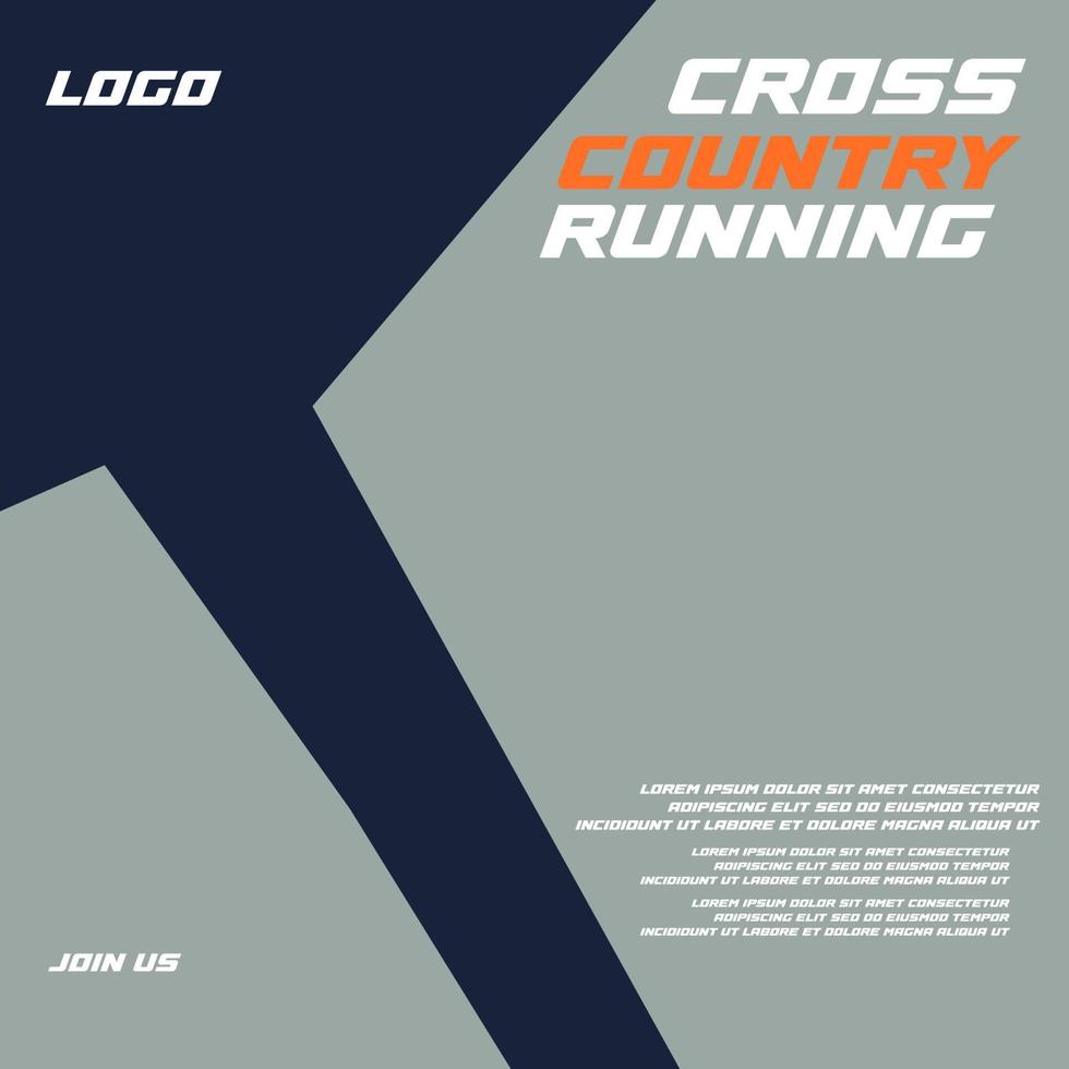 cross country running sports media post vector