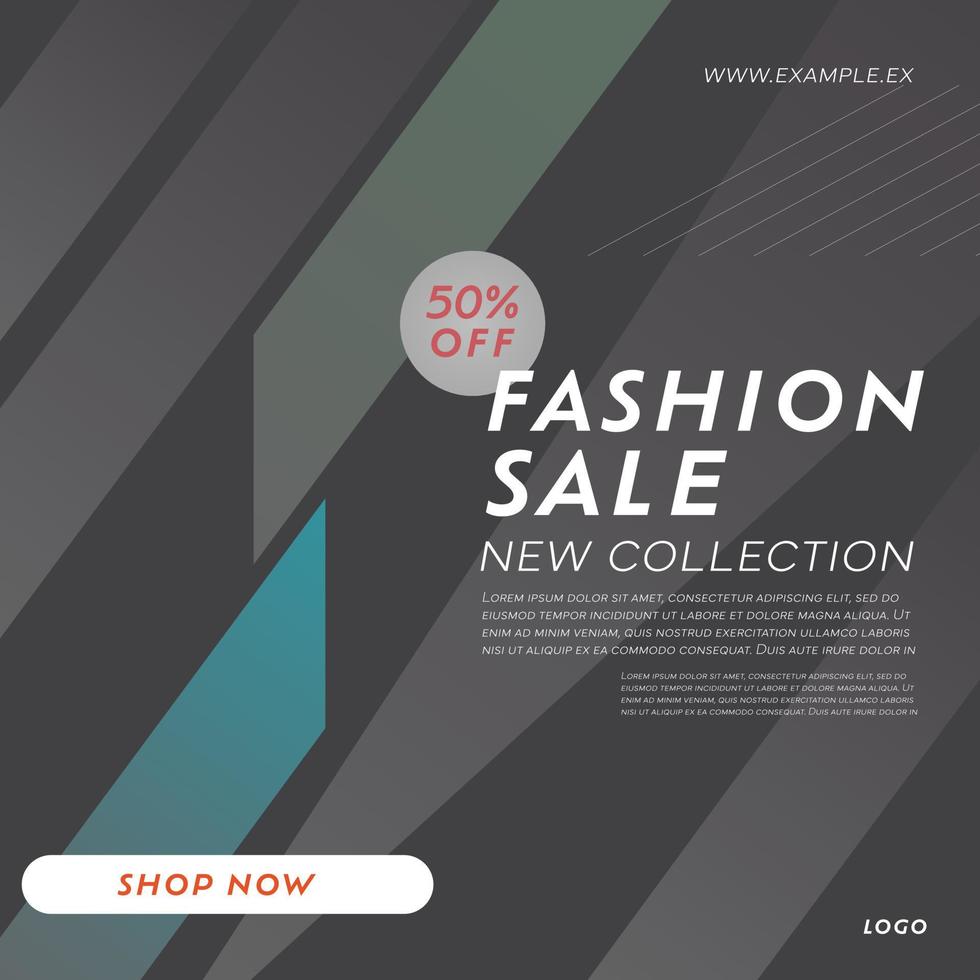 fashion sales new collection of media posts. A collection of editable square promotional banner templates. Can be used for social media, flyers, banners and web ads. vector