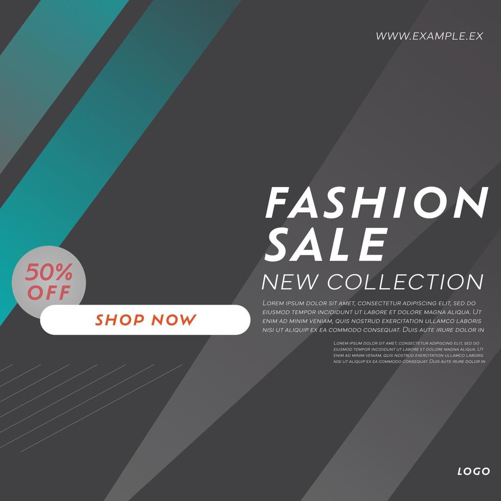 fashion sales new collection of media posts. A collection of editable square promotional banner templates. Can be used for social media, flyers, banners and web ads. vector