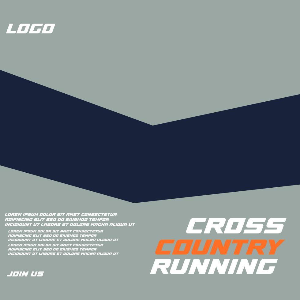 cross country running sports media post vector