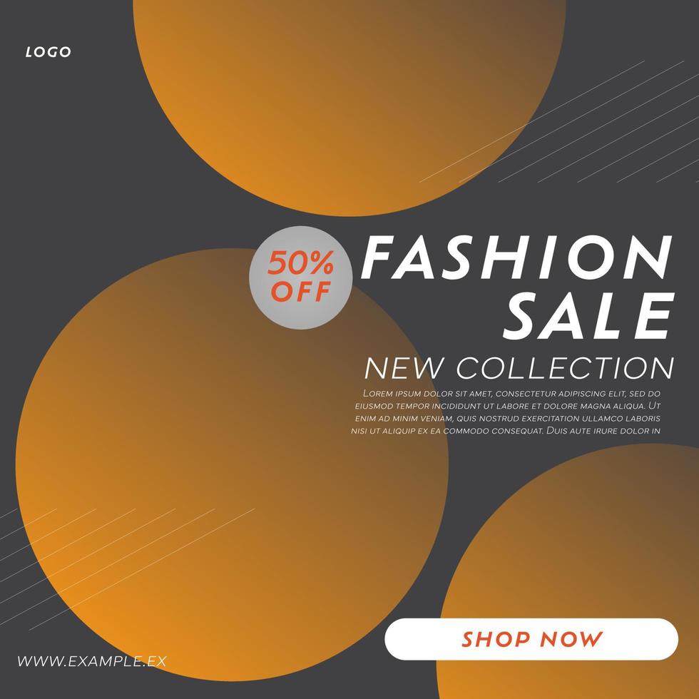 fashion sales new collection of media posts. A collection of editable square promotional banner templates. Can be used for social media, flyers, banners and web ads. vector