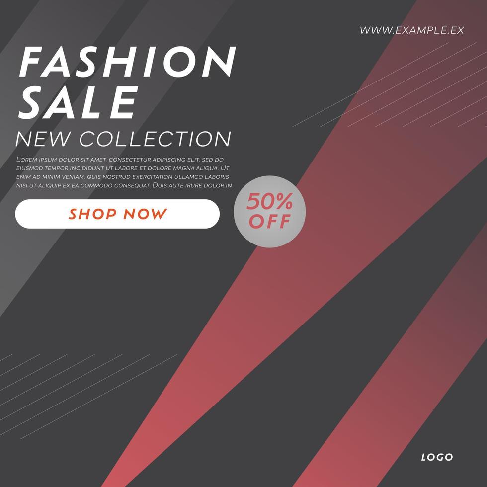 fashion sales new collection of media posts. A collection of editable square promotional banner templates. Can be used for social media, flyers, banners and web ads. vector