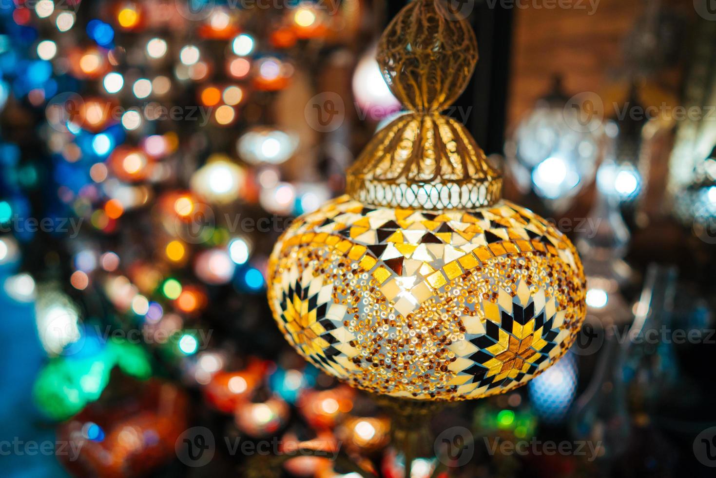 Beautiful turkish mosaic lamps photo