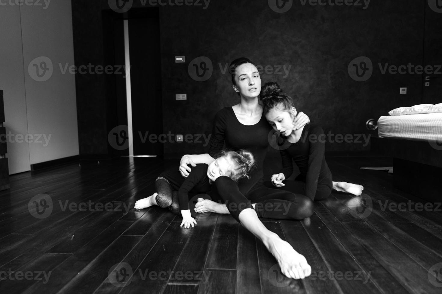 Mom and two daughters spend time together photo