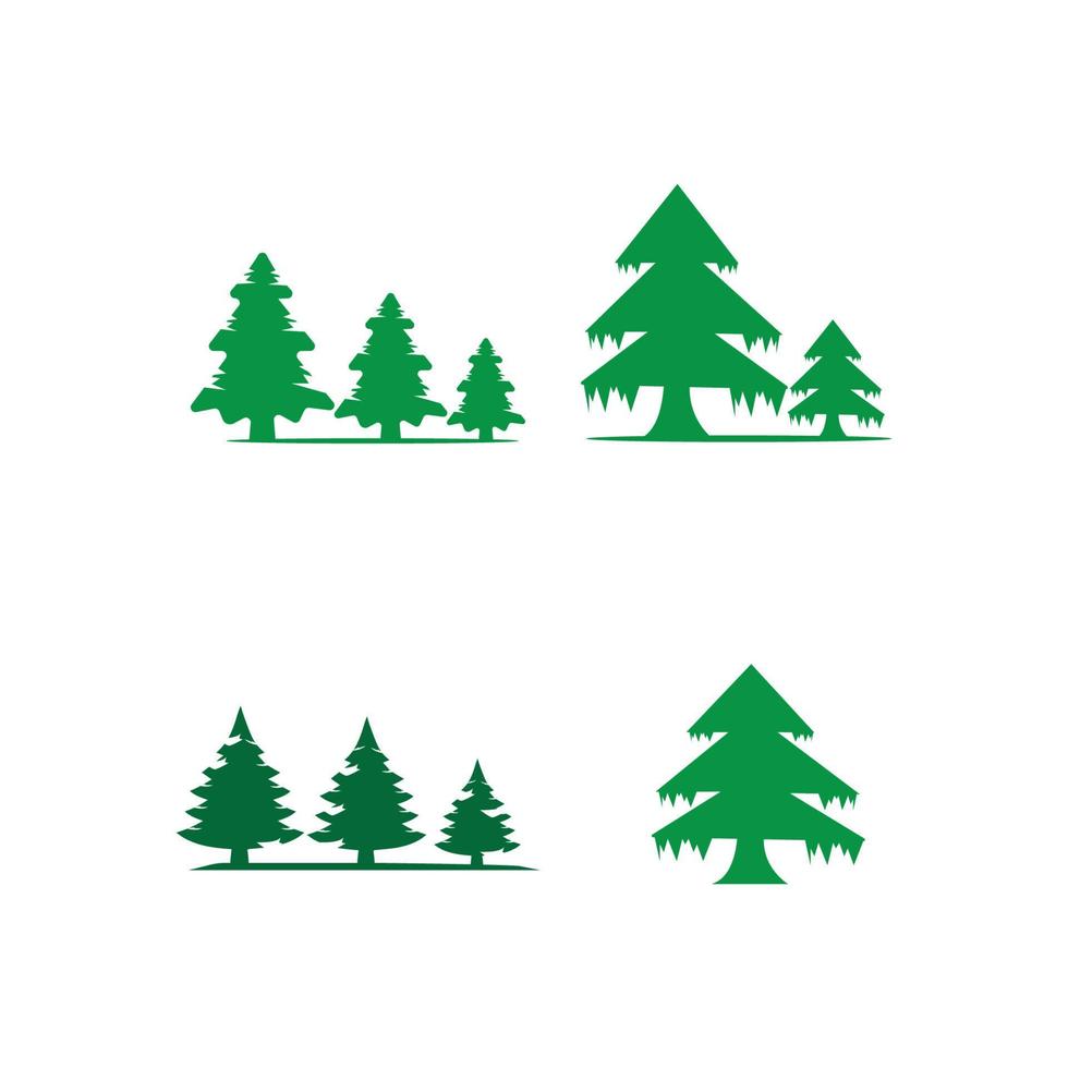 diseño de vector de ilustración de logotipo de árbol de pino