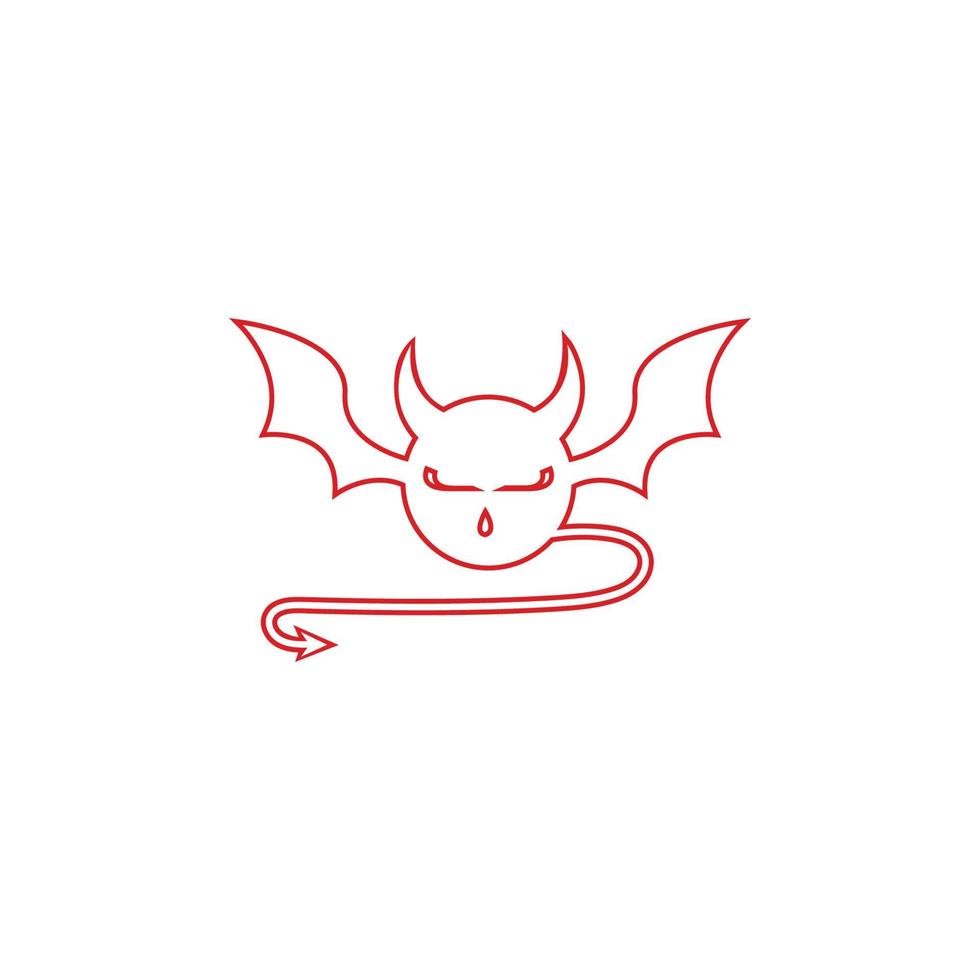 plantilla de vector de logotipo de diablo