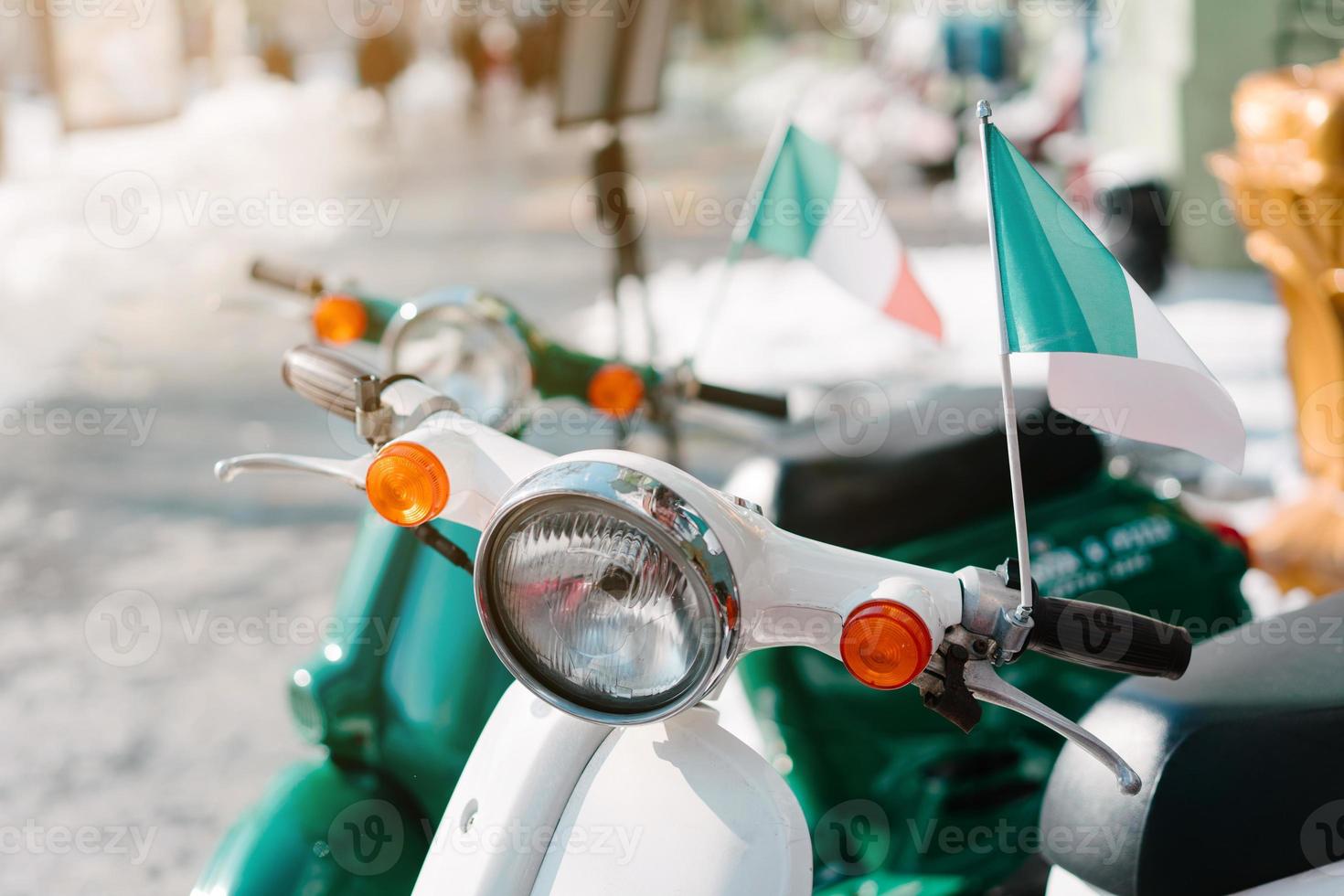 Retro scooter on the street photo