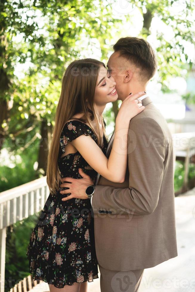 Young couple posing at the camera. photo