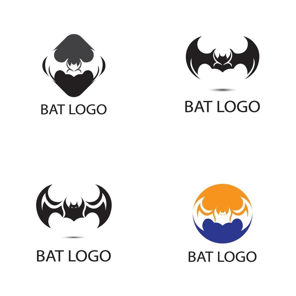 bat open wings flying concept elements icon vector