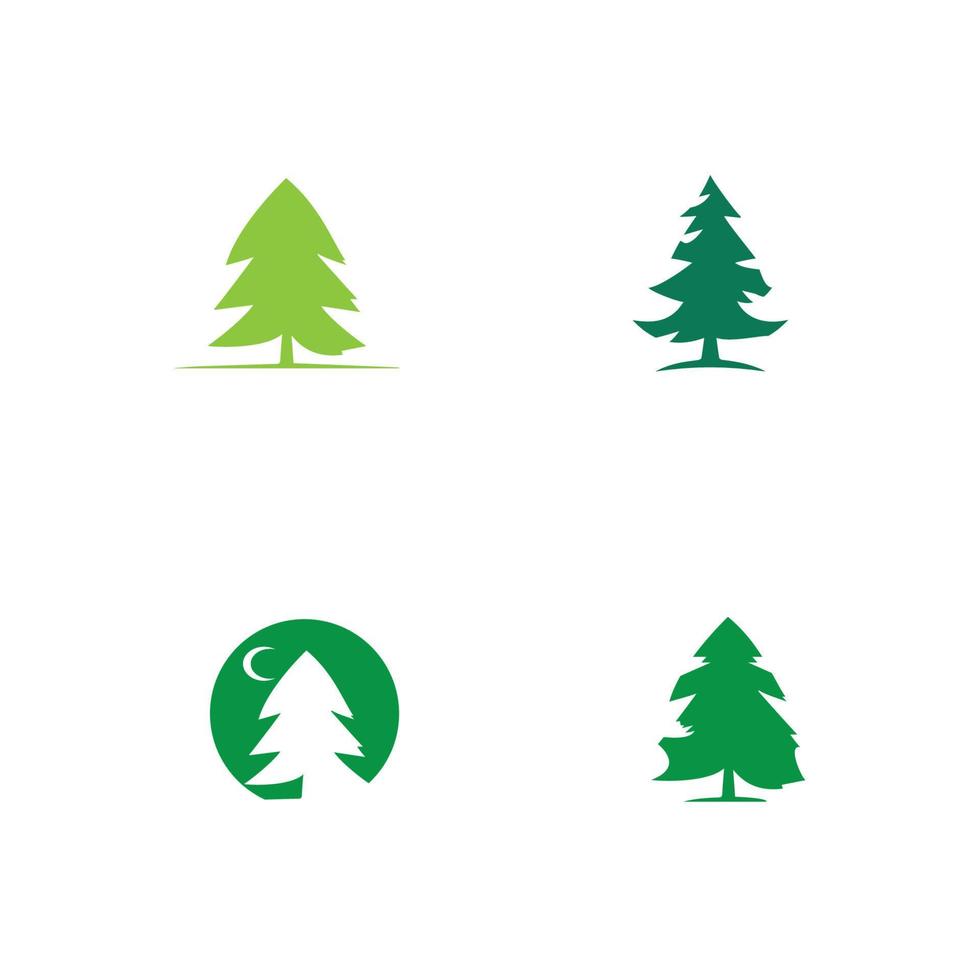 diseño de vector de ilustración de logotipo de árbol de pino