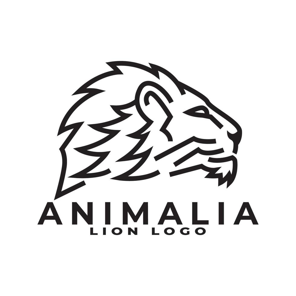 establecer vector de diseño de logotipo de león monoline
