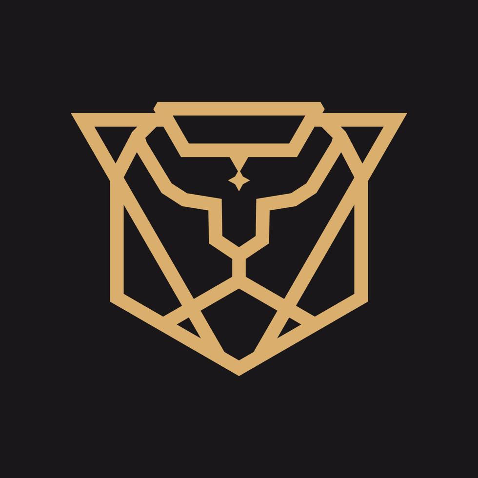 Set monoline tiger logo design Vector