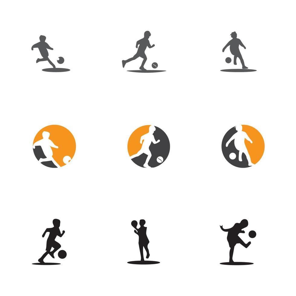 kids silhouettes concept playing with balls vector