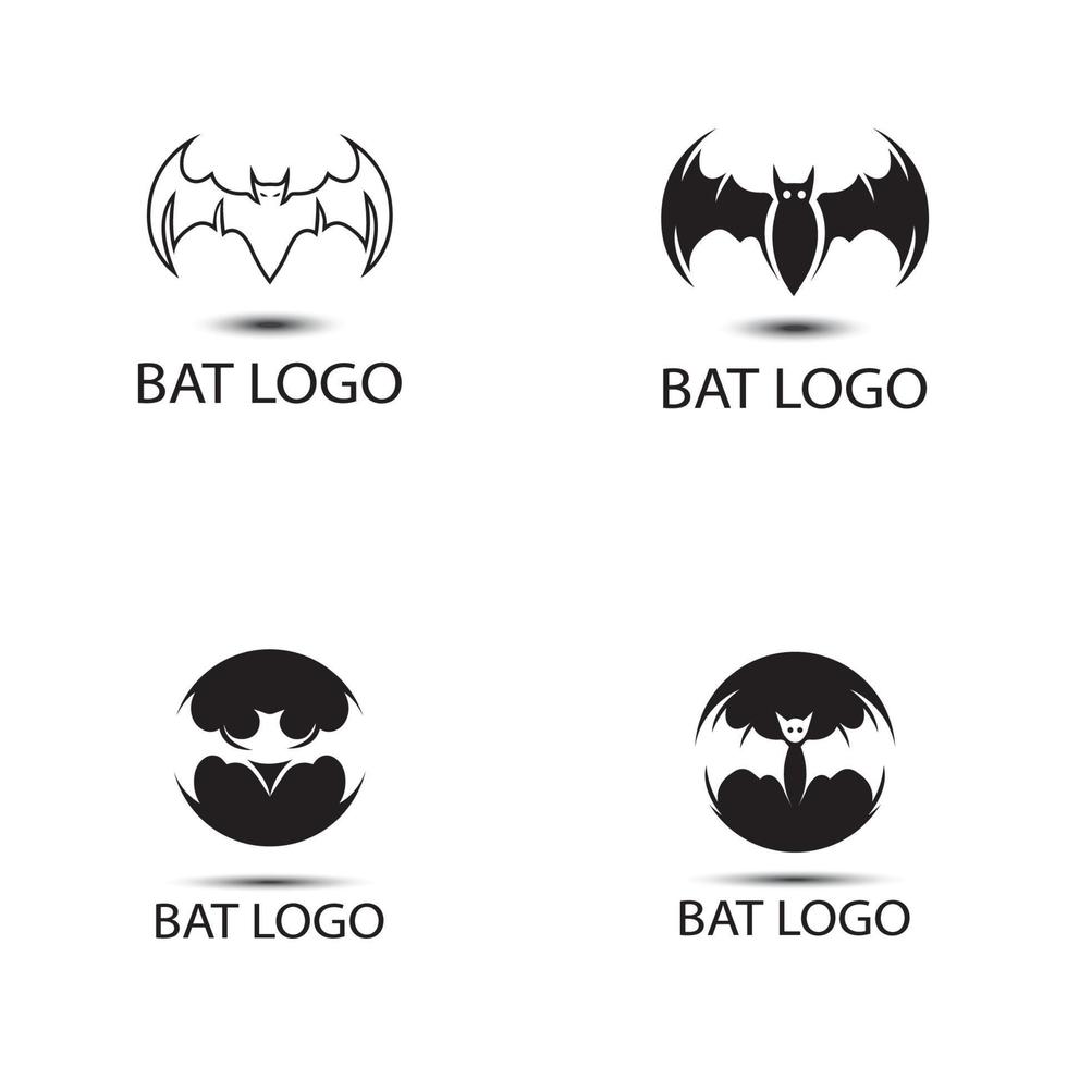 bat open wings flying concept elements icon vector