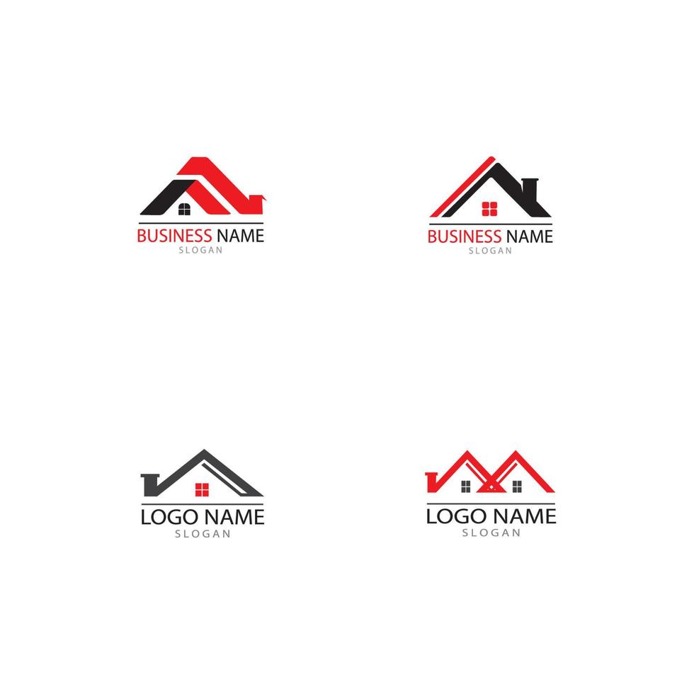 diseño de logotipo de propiedad inmobiliaria y construcción para el signo corporativo de negocios. vector