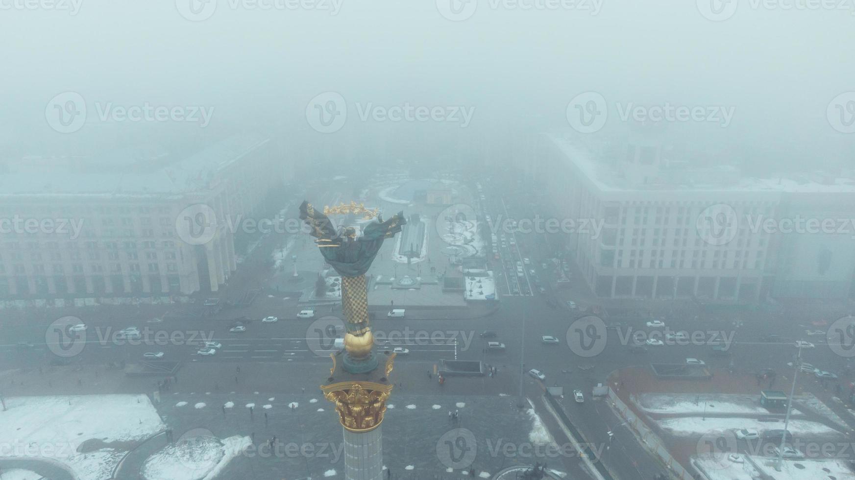 Statue of Berehynia on the top of Independence Monument in Kiev, Ukraine photo