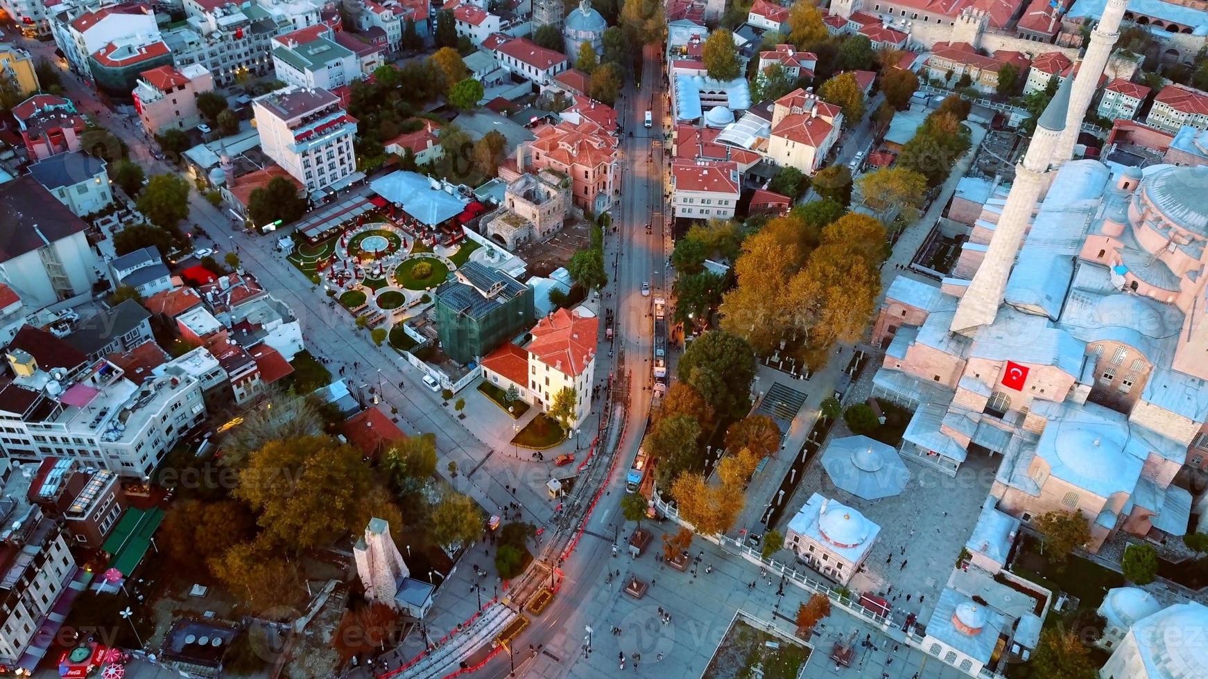 Sehzade Mosque from sky Golden Horn Istanbul photo