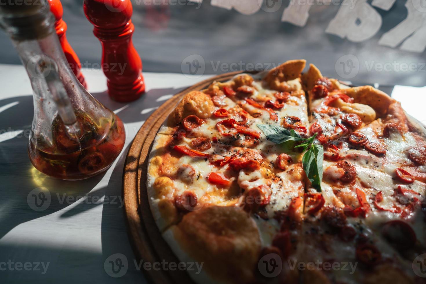 Pizza on the table photo