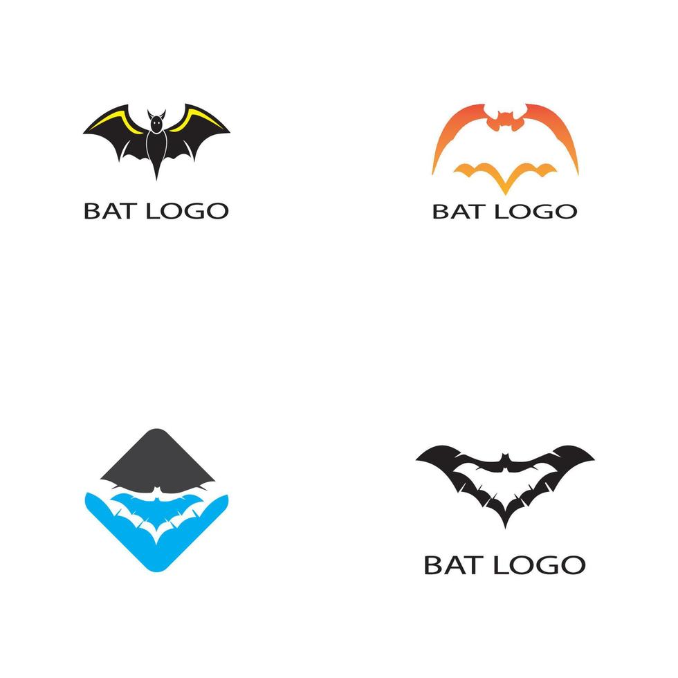 bat open wings flying concept elements icon vector