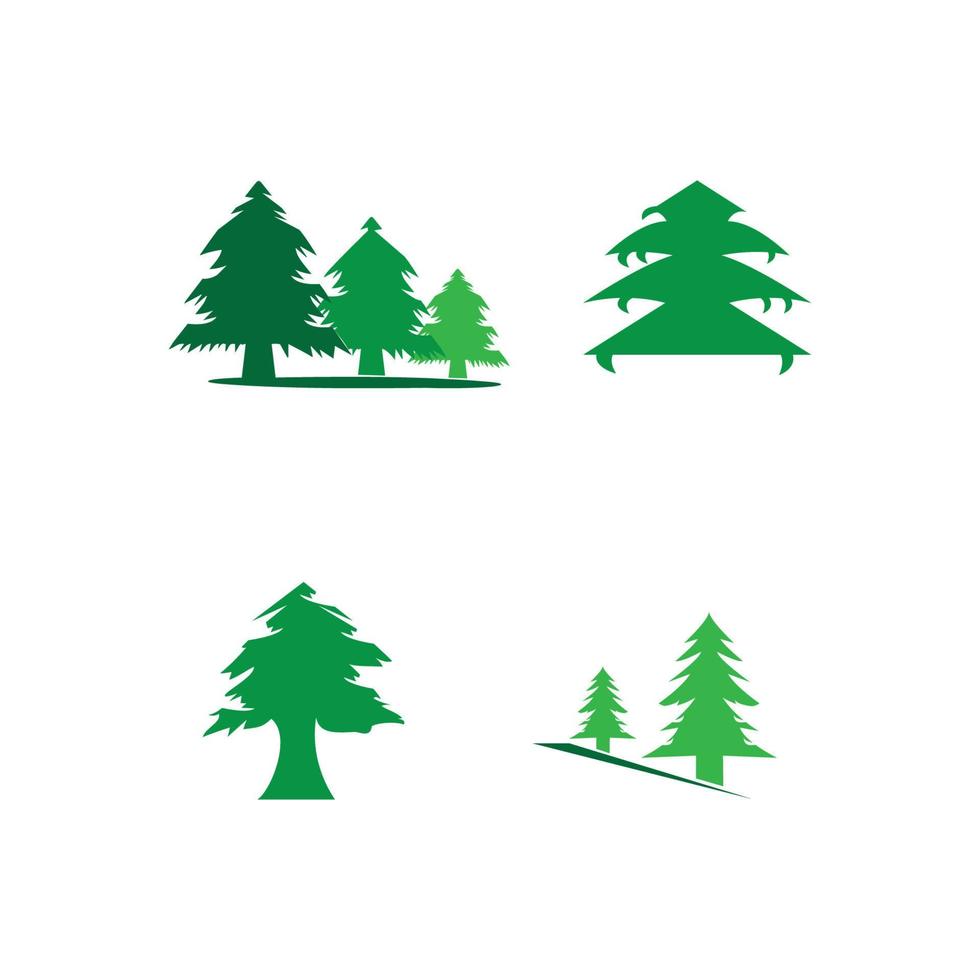 diseño de vector de ilustración de logotipo de árbol de pino