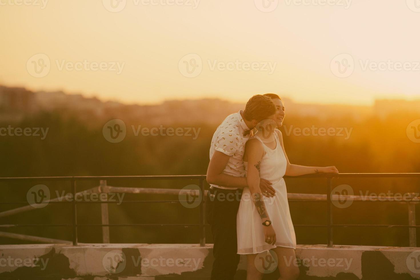 beautiful couple in the city photo