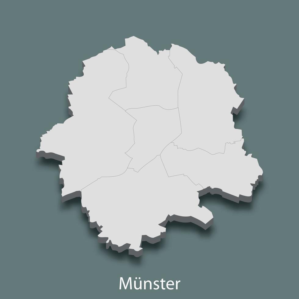 mapa isométrico 3d de munster vector