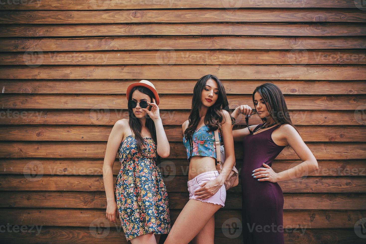 three young beautiful girls photo
