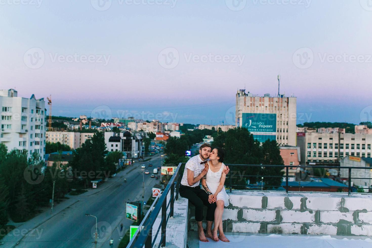 beautiful couple in the city photo