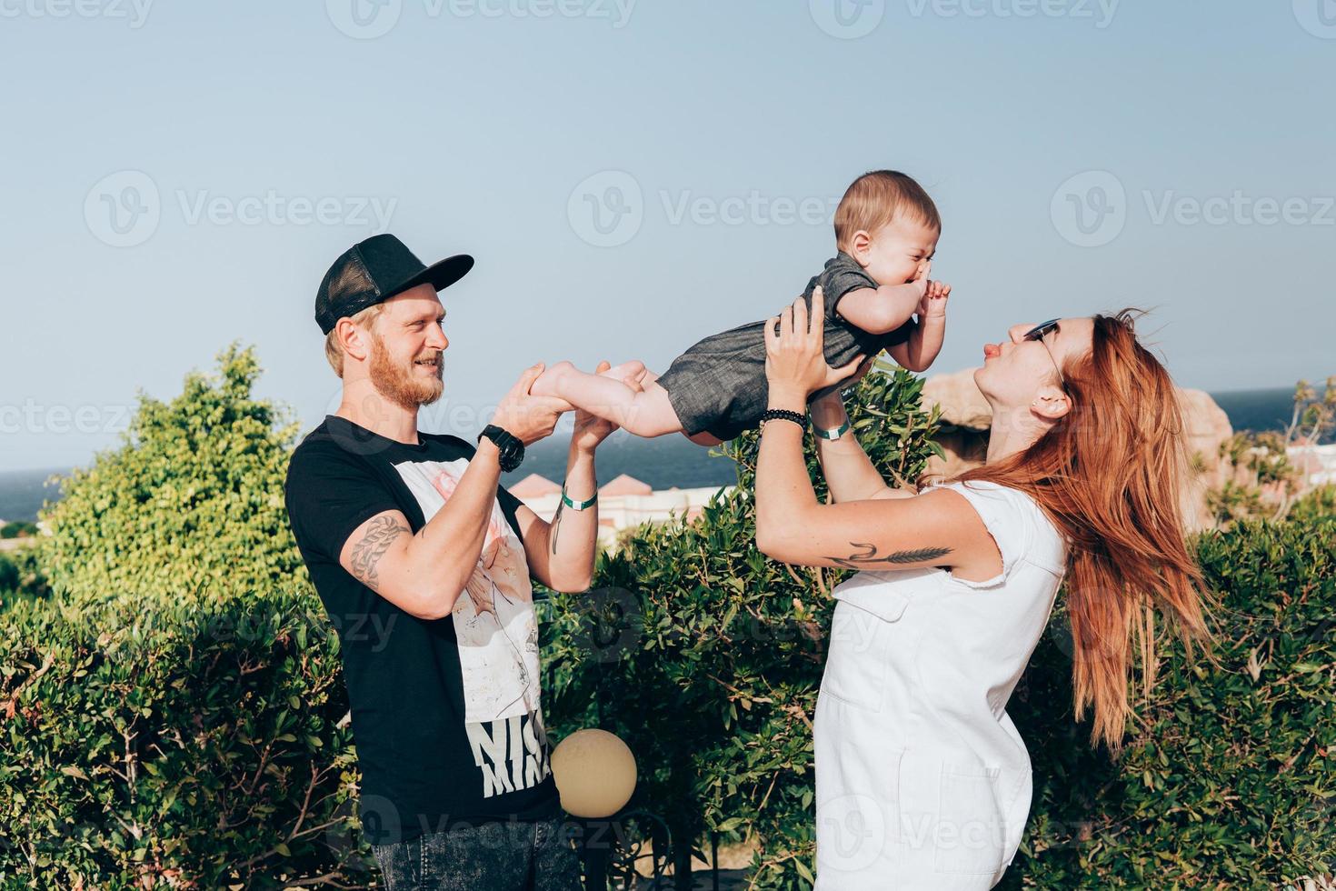 Young family on vacation photo